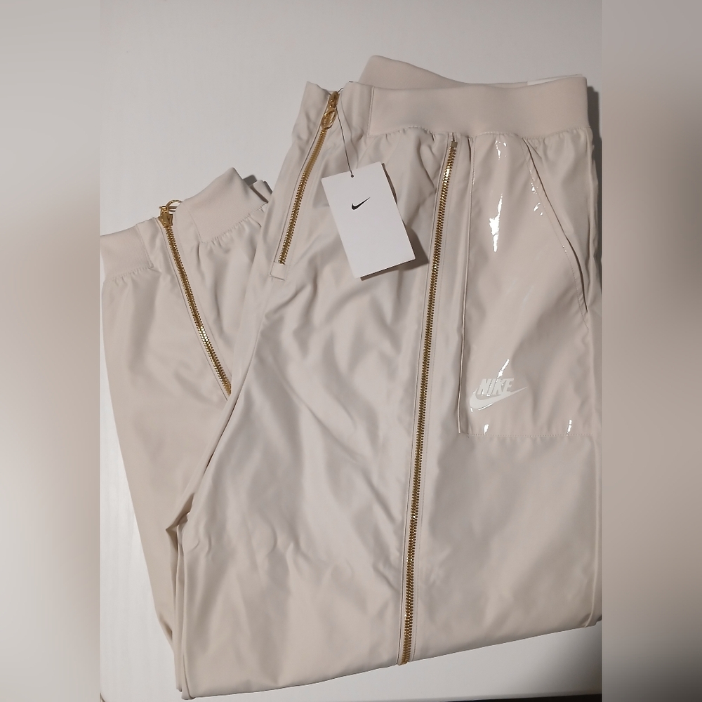 Nike Womens Beige Gold Zipper  Cargo Pants XL